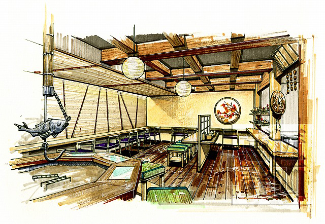 建築パース制作の意匠計画 制作実績 手描きパース