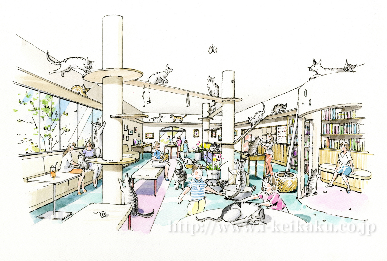 建築パース制作の意匠計画 制作実績 手描きパース